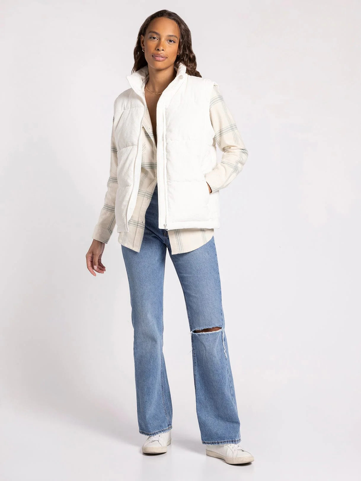 Aberdeen Corduroy Vest - White