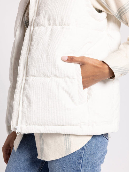 Aberdeen Corduroy Vest - White