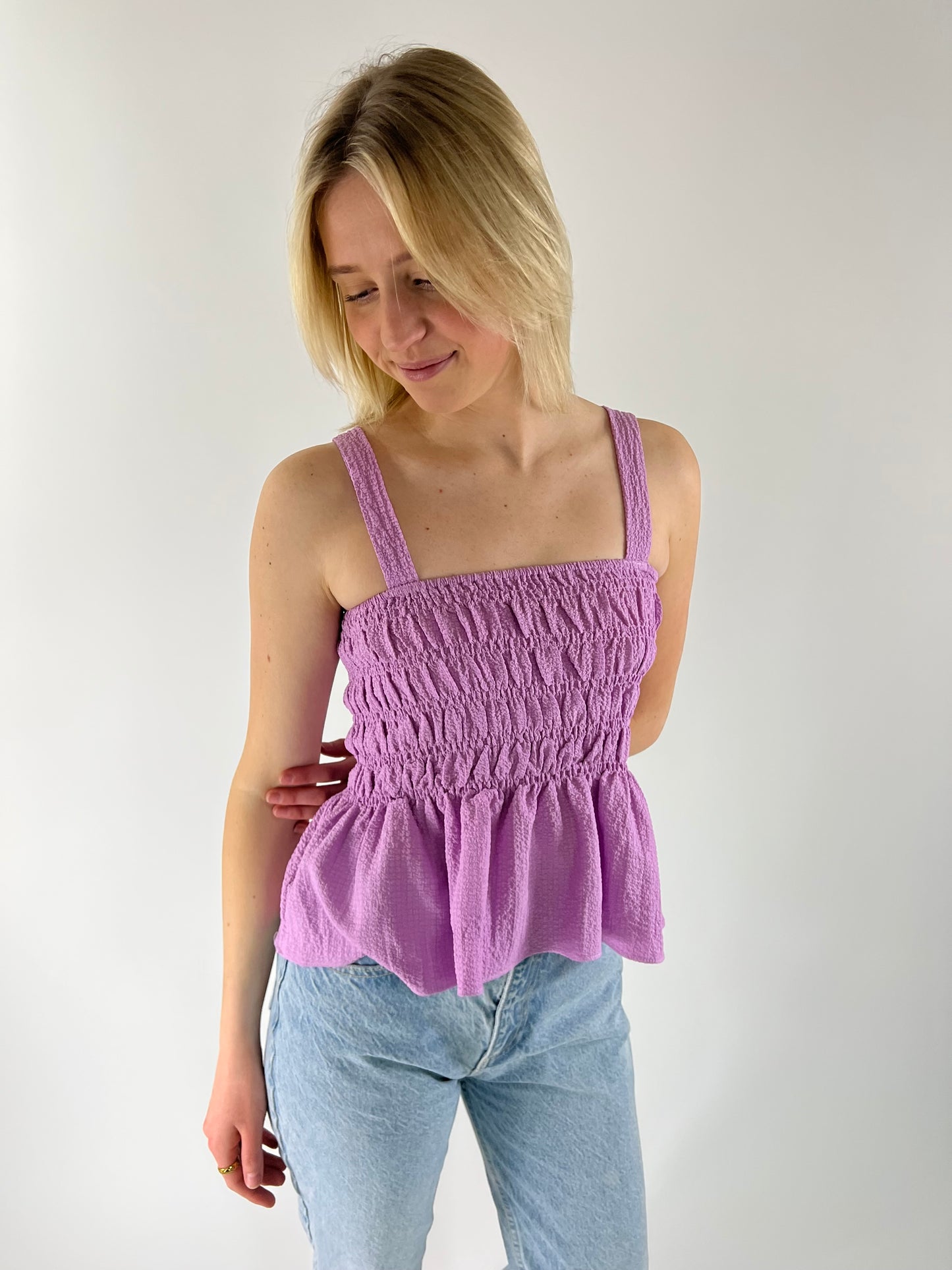 Isla Smocked Top - Lavender