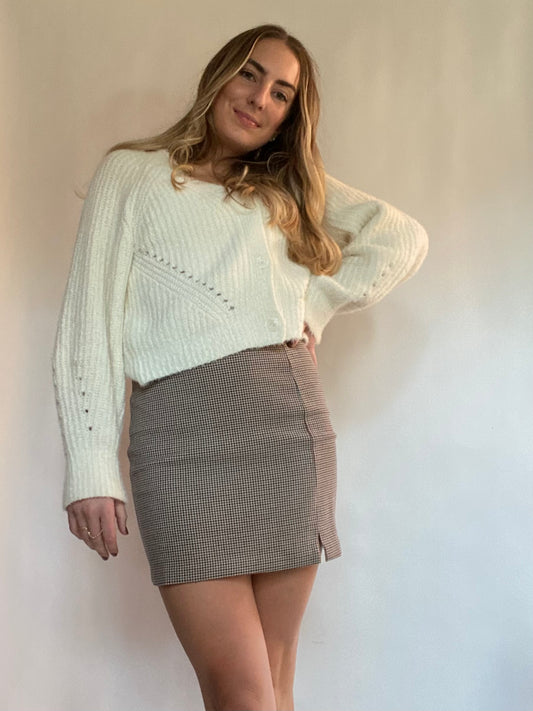 Harper Houndstooth Skirt